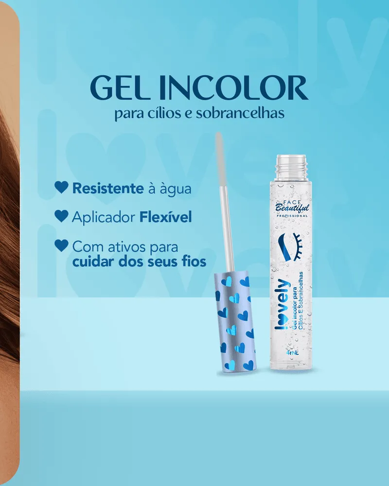 Gel Incolor para Cílios e Sobrancelhas Lovely Face Beautiful - Imagem 2