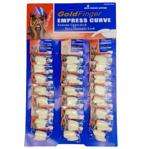 Cartela com Unhas Postiças GoldFinger (c/ 24)